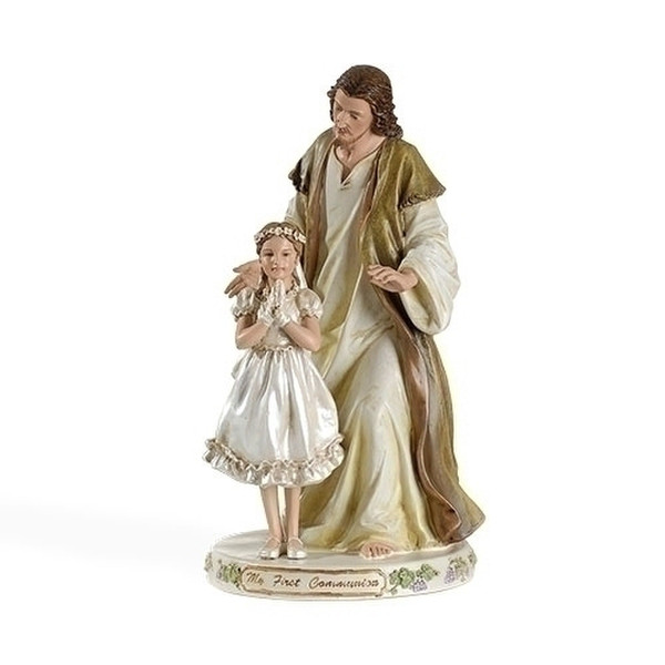 Jesus Praying Over Little Girl First Communion Sculpture is a testament to faith